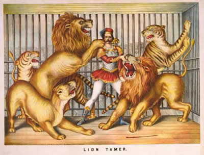 Circus Lion Tamer by Gibso and ci in 1873