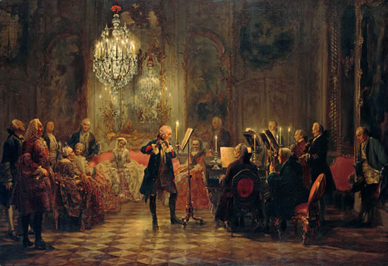 Concert de musique classique. Flute Concert with Frederick the Great in Sanssouci