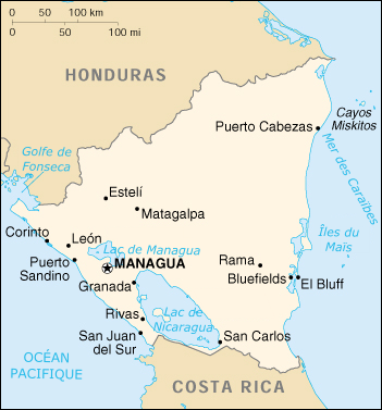 Location Nicaragua / carte-CIA