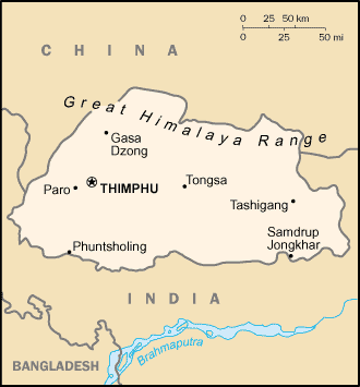 Location Bhutan