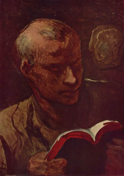 Le lecteur Honore Daumier (19e siecle)