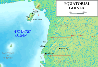 La carte du Guinée Équatoriale 