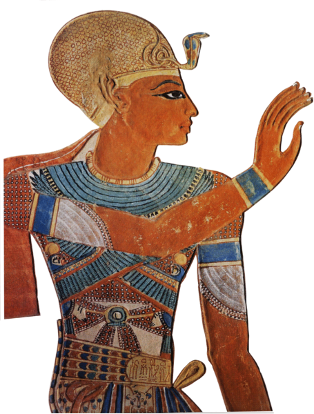 Ramsès III représenté sur une fresque dans la tombe de son fils Amonherkhépeshef dans la vallée des reines (dp).