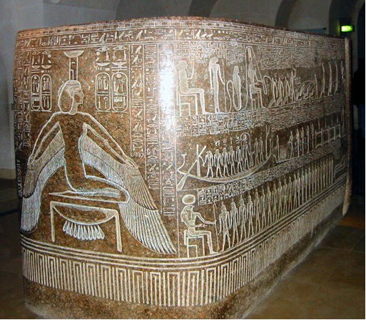 Sarcophage de Ramsès III conservé au musée du Louvre (Sarcophagus box of Ramesses III) dp. 