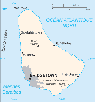 Location Barbados, La_Barbade_carte