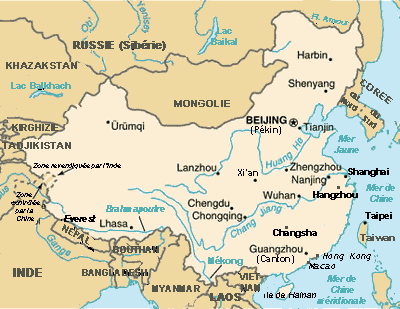 Location of the P. R. of China