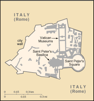 Location of the Vatican City