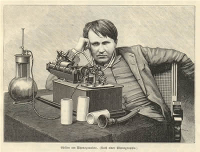 Thomas Alva Edison, inventeur de nombreuses applications électriques dont le téléphone et la lampe électrique.