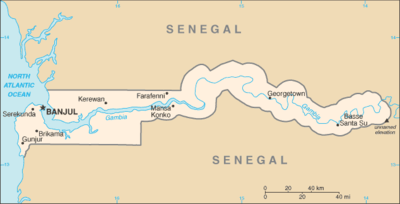 The map of Gambia